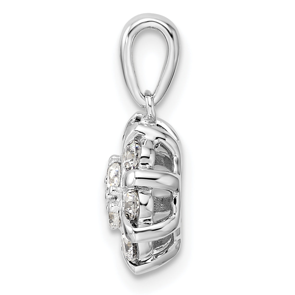 14k White Gold 1/2 carat Lab Grown Diamond VS/SI+ G+ Complete Halo Pendant