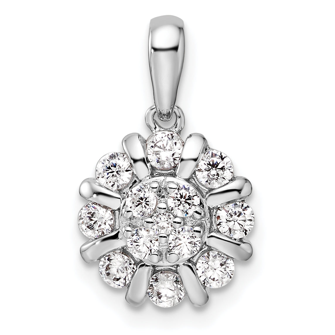 14k White Gold 1/2 carat Lab Grown Diamond VS/SI+ G+ Complete Halo Pendant