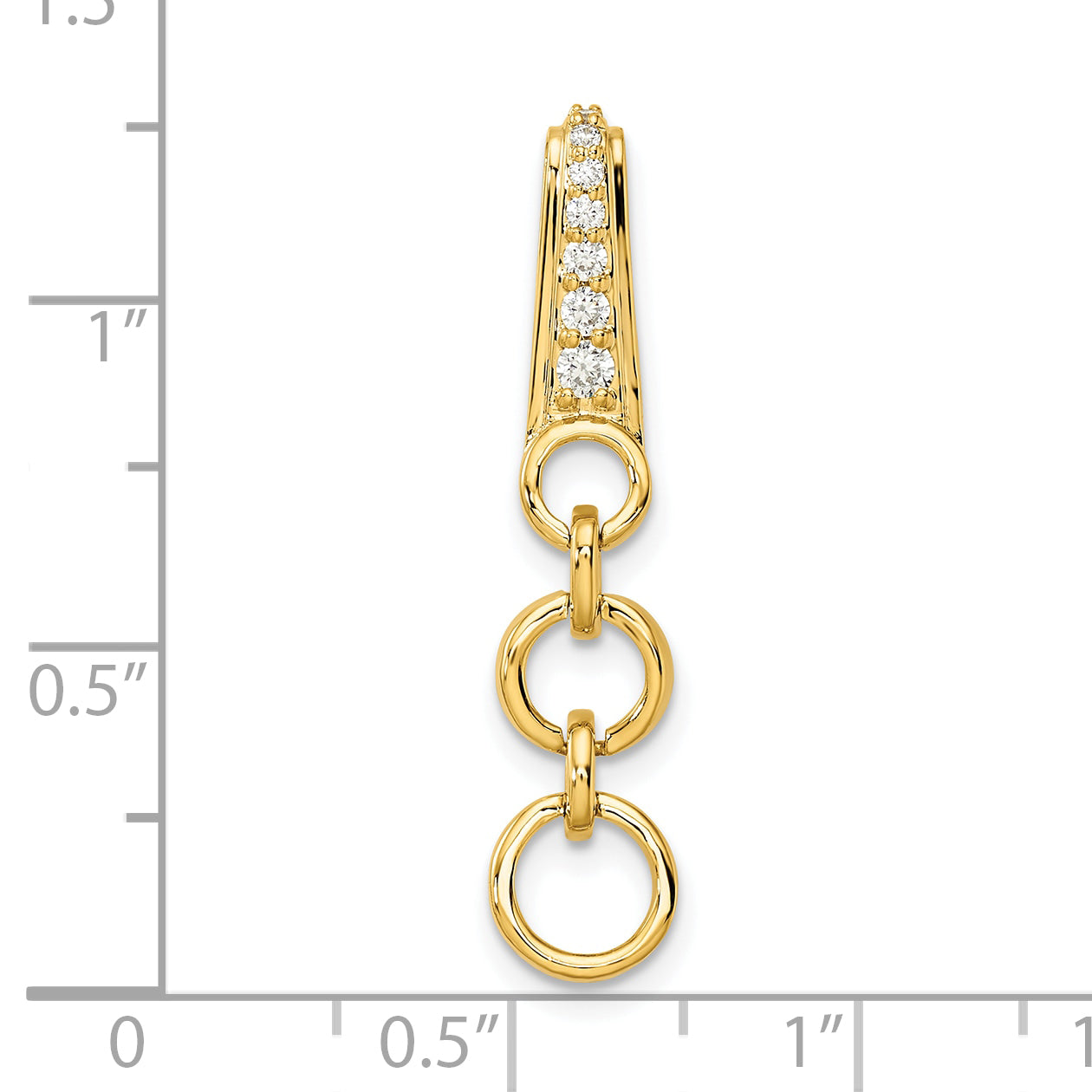 14k 1/8 carat Lab Grown Diamond VS/SI+ G+ Dangle Circle Chain Slide Pendant