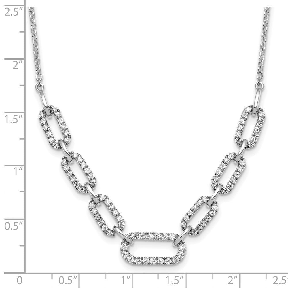 14K White Gold Lab Grown VS/SI FGH Dia Fancy Link Necklace