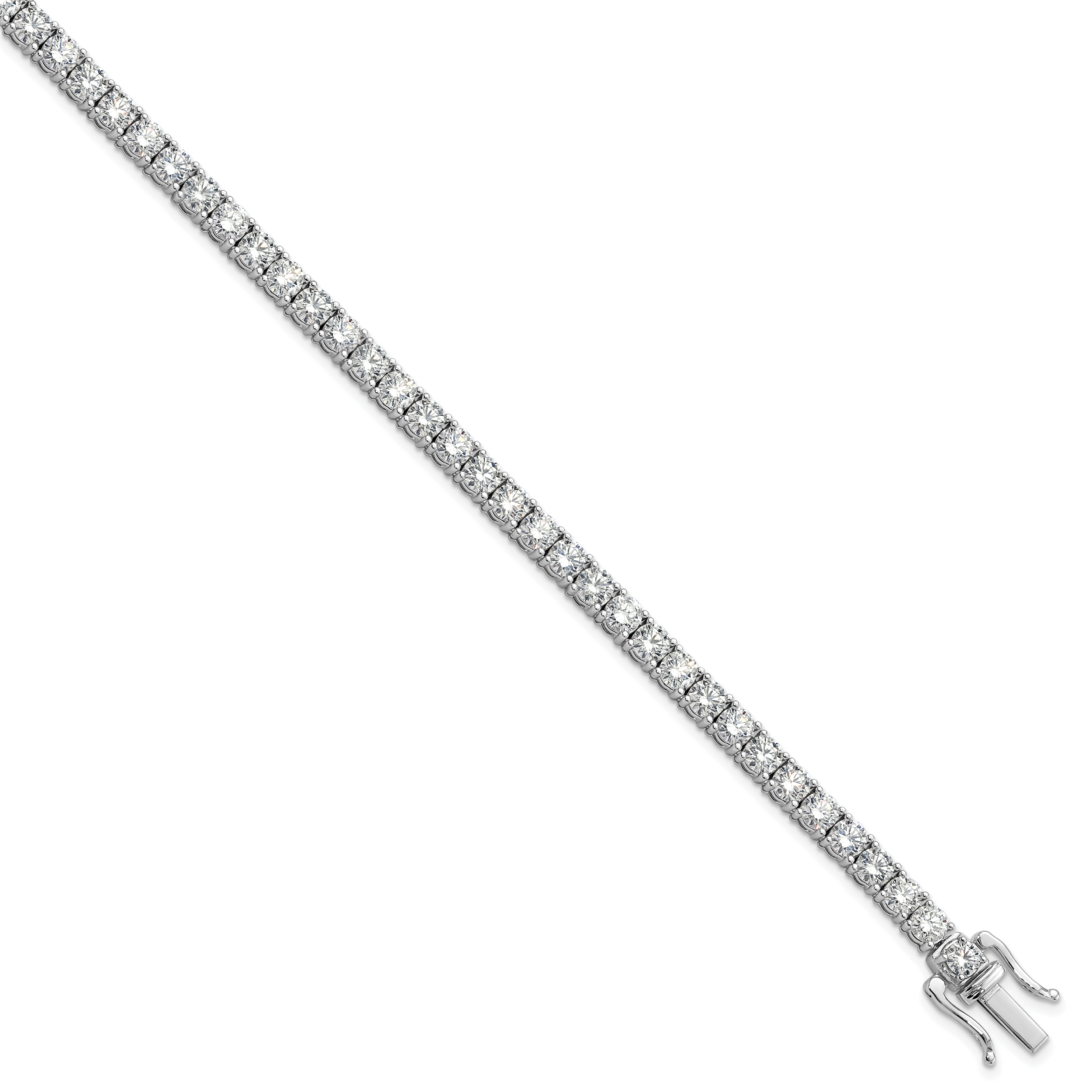 14k White Gold 32 carat Lab Grown Diamond VS/SI+ G+ 18 inch Tennis Necklace