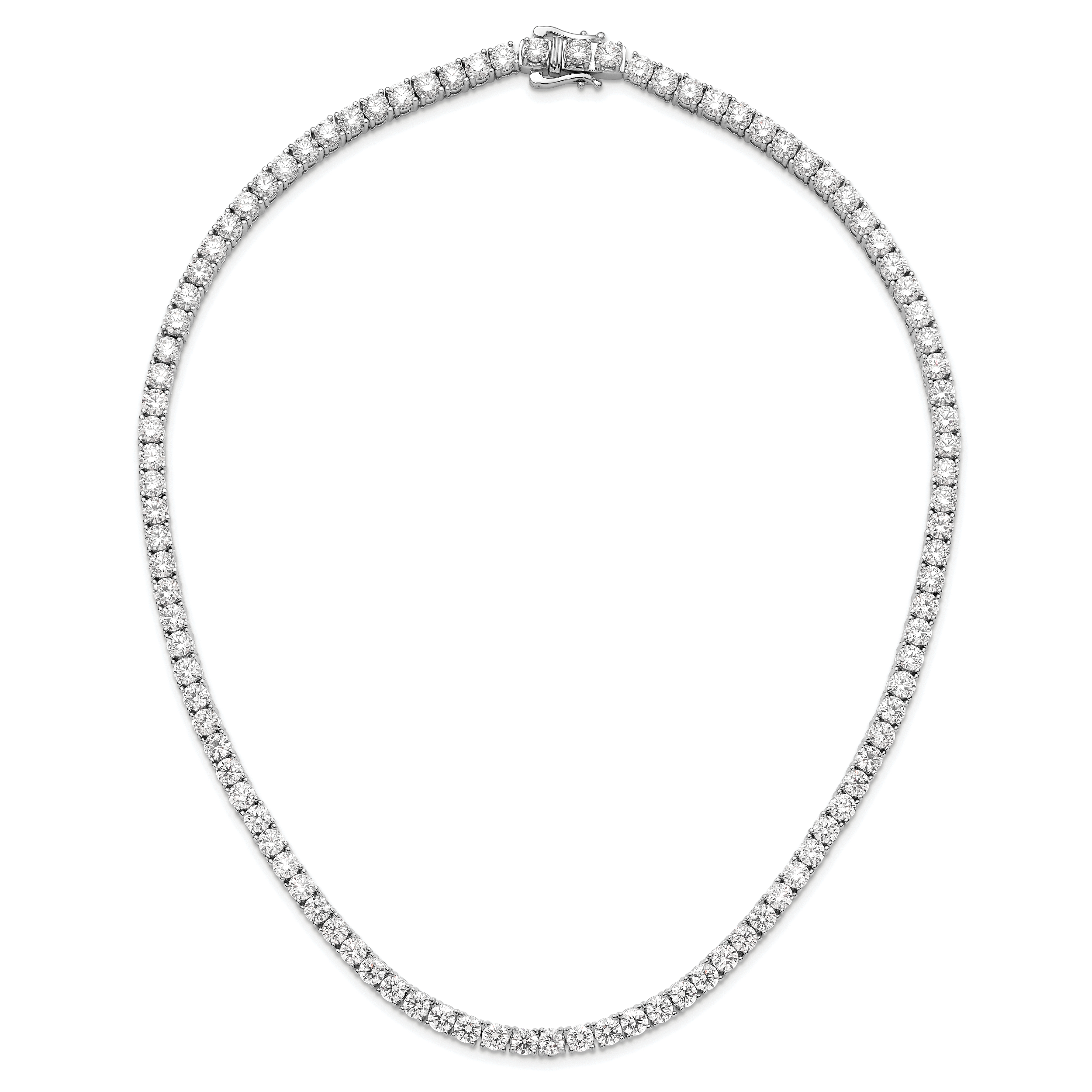 14k White Gold 32 carat Lab Grown Diamond VS/SI+ G+ 18 inch Tennis Necklace