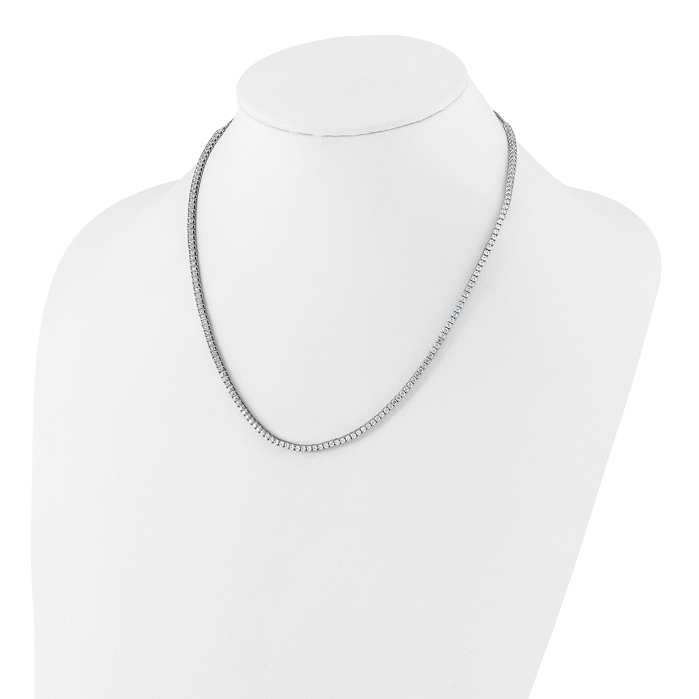 14k White Gold 5 carat Lab Grown Diamond VS/SI+ G+ Adjustable to 26 inch Tennis Bolo Necklace