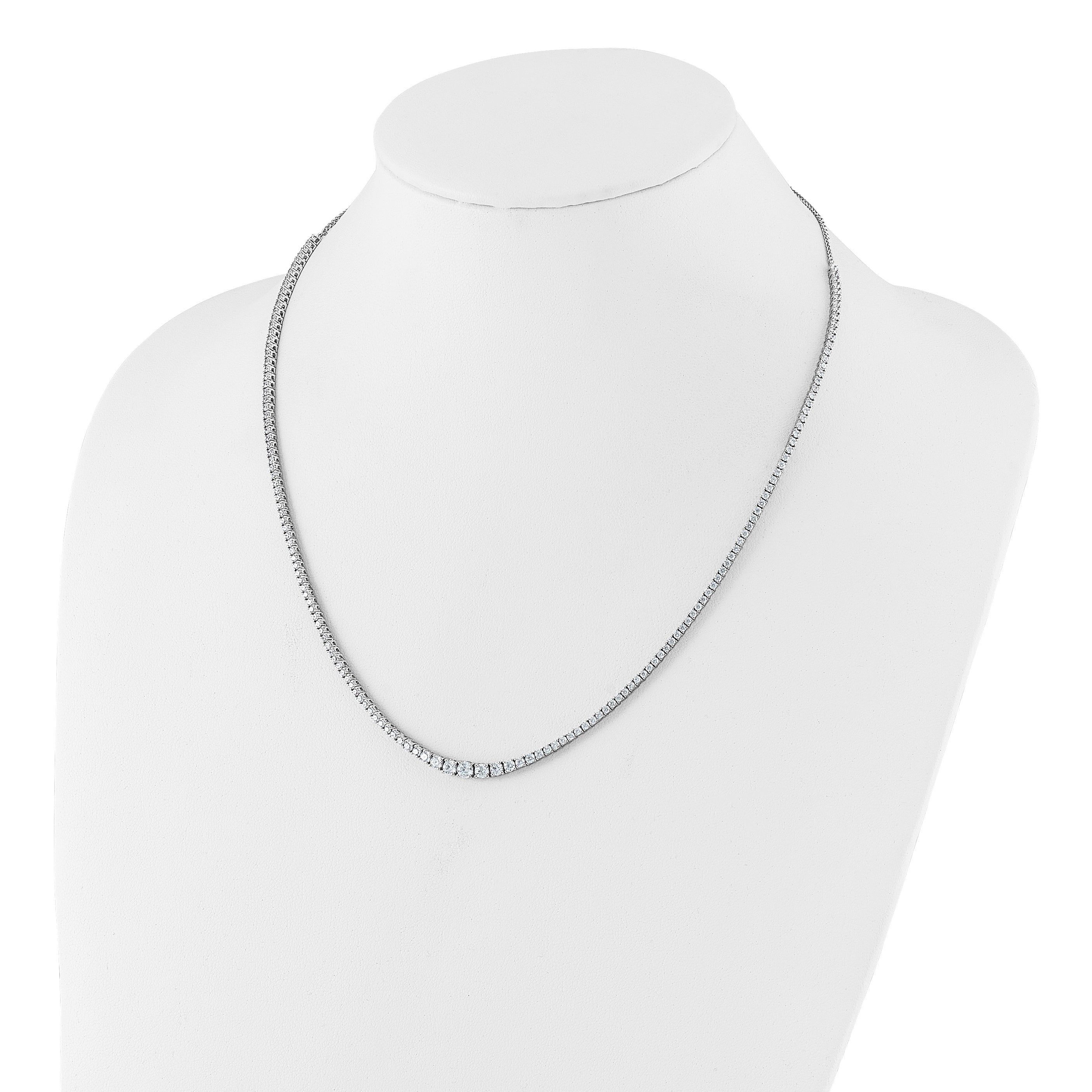14k White Gold 5 carat Lab Grown Diamond VS/SI+ G+ Adjustable to 24 inch Tennis Bolo Necklace