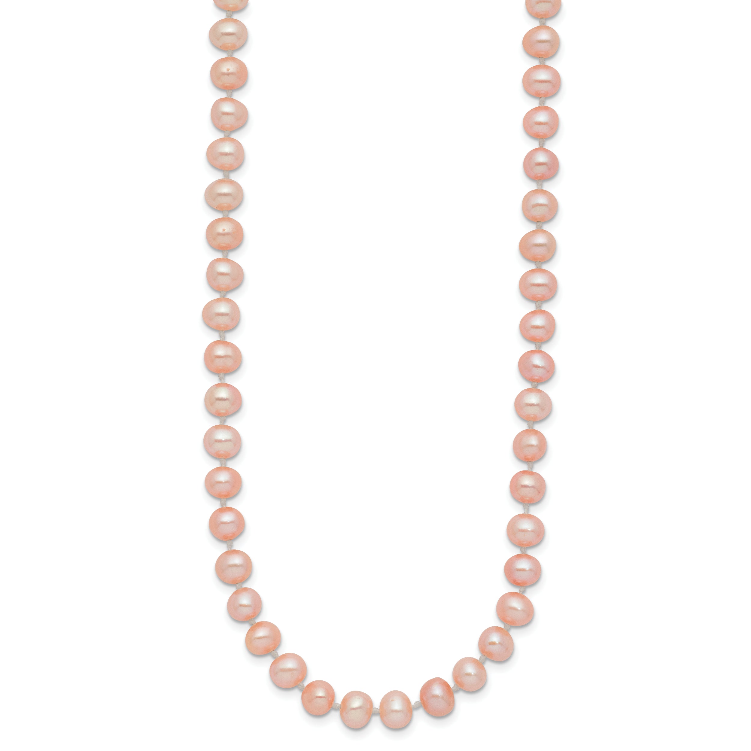 14k 5-6mm Pink Near-Round Freshwater Cultured Pearl 7.5 inch Bracelet
