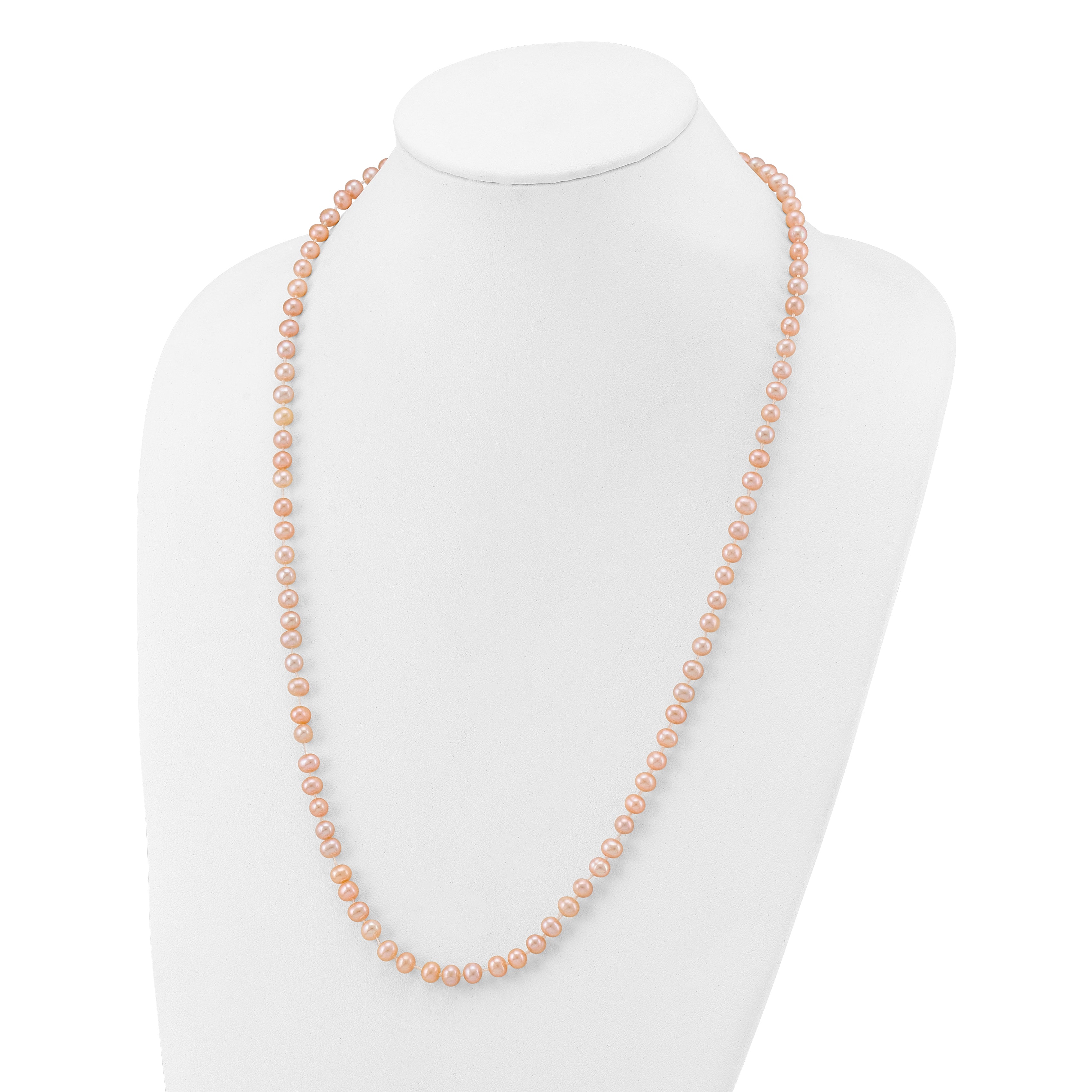 14k 5-6mm Pink Near-Round Freshwater Cultured Pearl 7.5 inch Bracelet