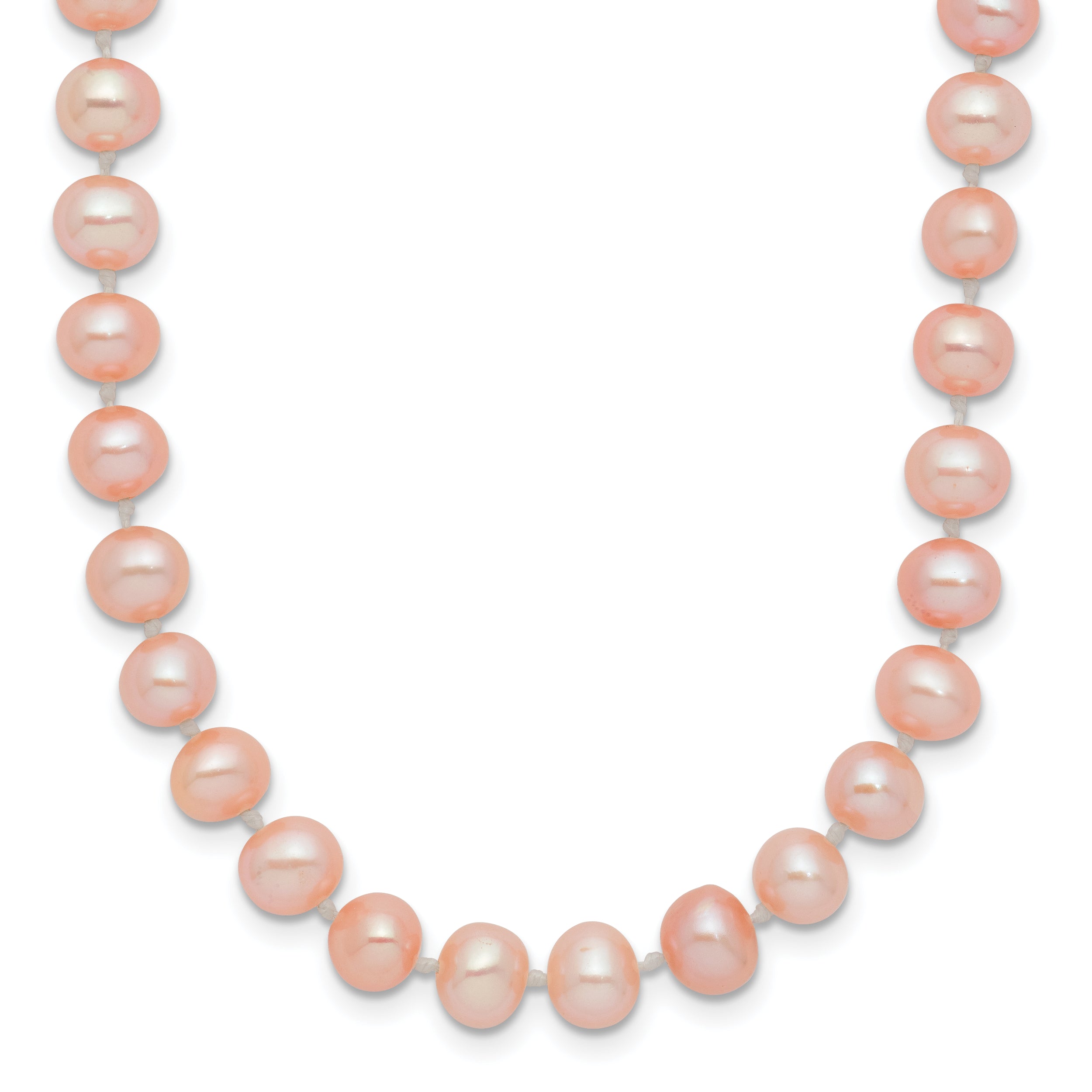 14k 5-6mm Pink Near-Round Freshwater Cultured Pearl 7.5 inch Bracelet