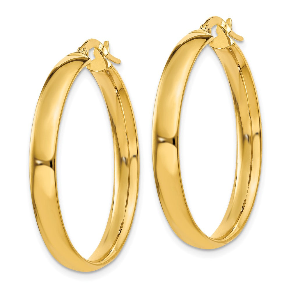 14k 4x25mm Polished Hoop Earrings
