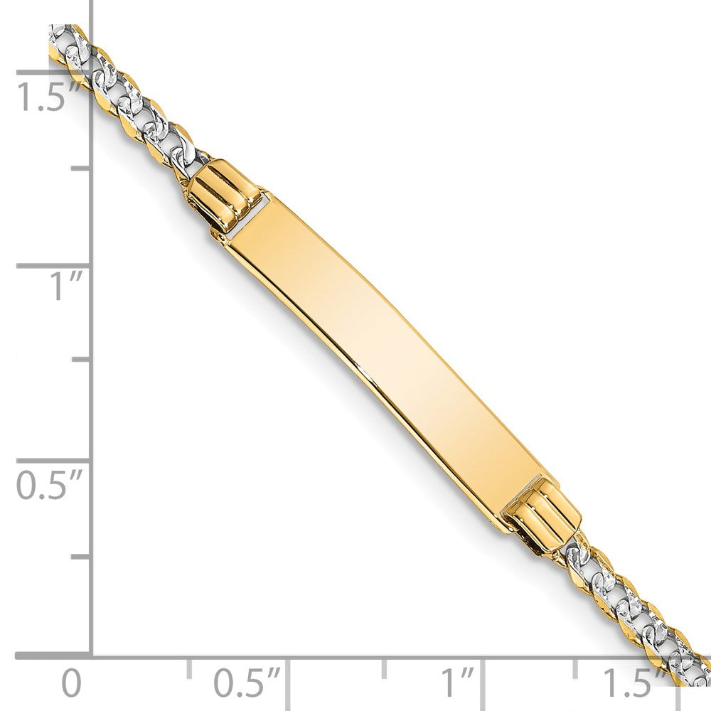 14k with Rhodium Pav√á Curb ID Bracelet