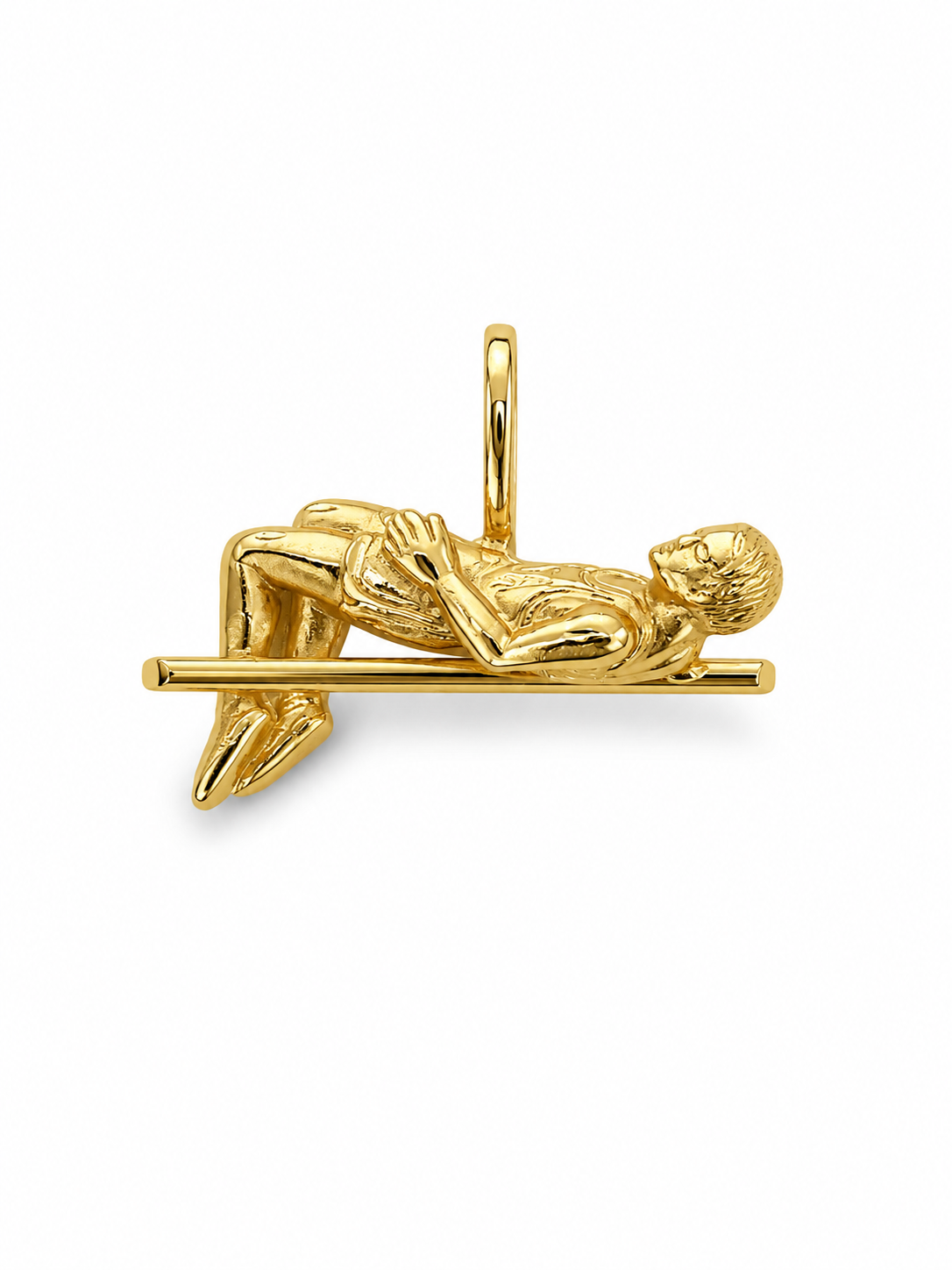 14KT Yellow Gold Pole Vault Pendant [A2B1]