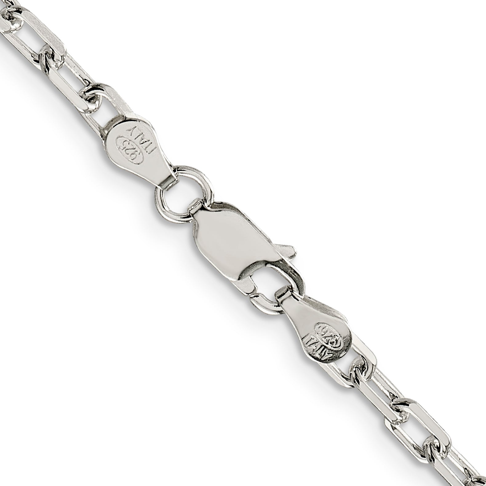 Sterling Silver 3.75mm Diamond-cut Long Link Cable Chain