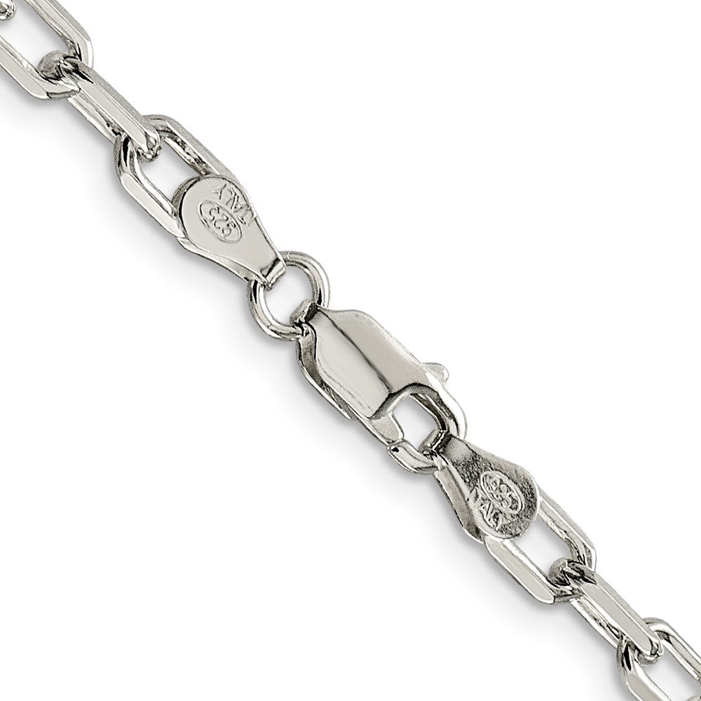 Amore La Vita Sterling Silver Rhodium-plated Polished 4.3mm Diamond-cut 7 inch Open Link Cable with Lobster Clasp Charm Br...