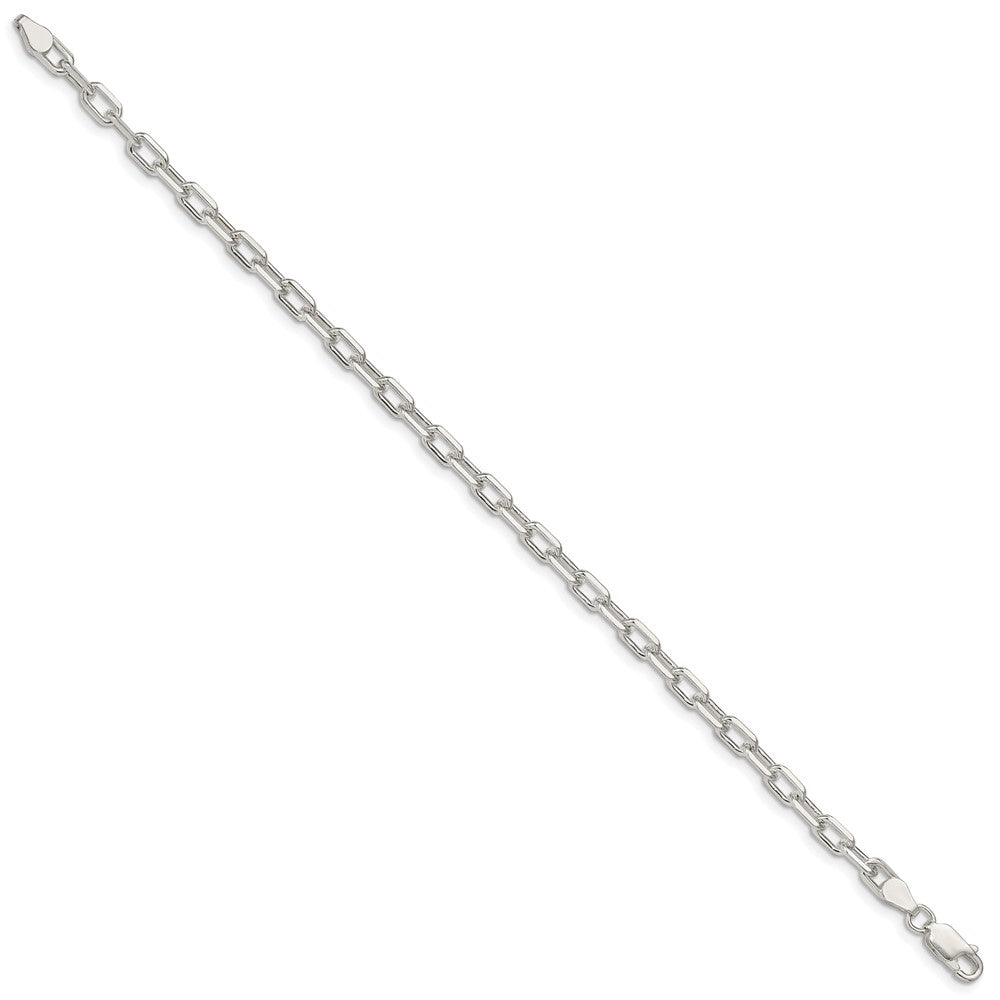 Sterling Silver 4.5mm Diamond-cut Long Link Cable Chain