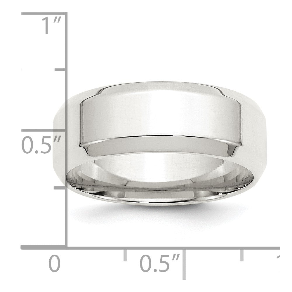 Sterling Silver 8mm Beveled Edge Size 9.5 Band