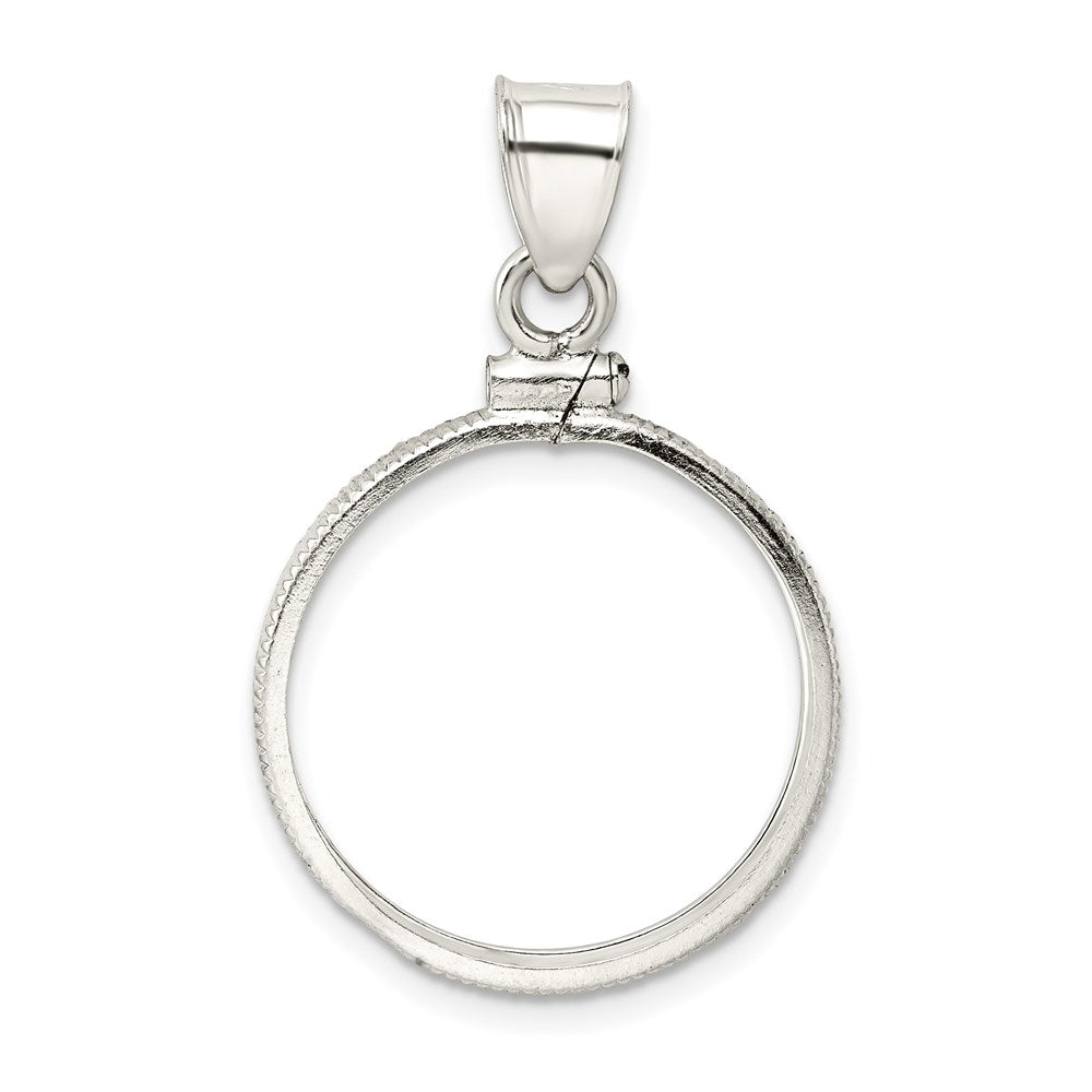 Wideband Distinguished Coin Jewelry Sterling Silver Polished 21.1 x 2.0mm $0.05 Screw Top Coin Bezel Pendant