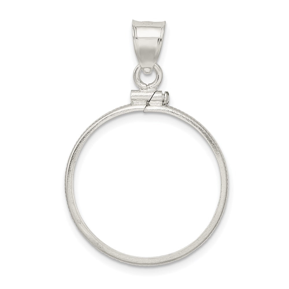 Wideband Distinguished Coin Jewelry Sterling Silver Polished 24.1 x 1.7mm $0.25 Screw Top Coin Bezel Pendant