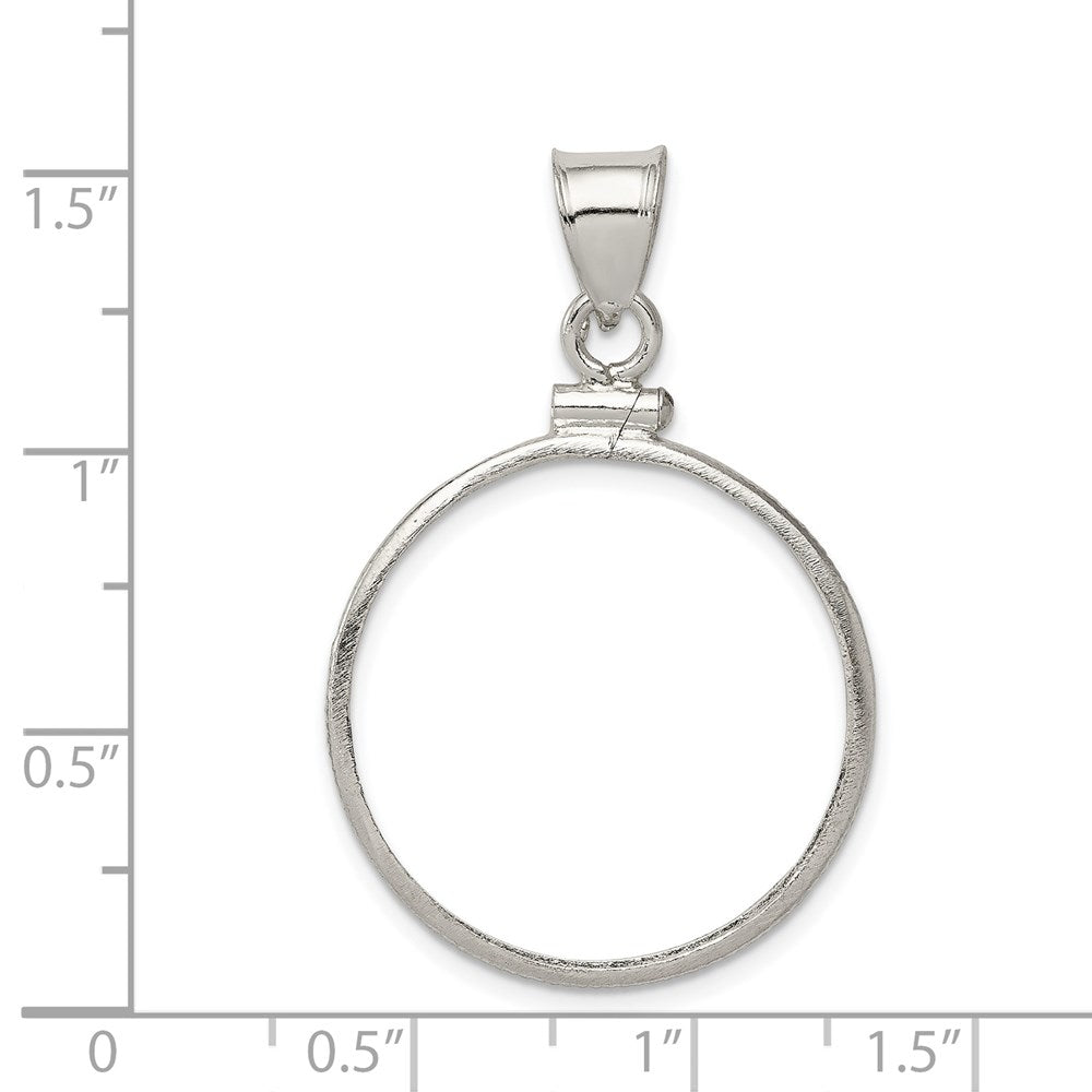Wideband Distinguished Coin Jewelry Sterling Silver Polished 24.1 x 1.7mm $0.25 Screw Top Coin Bezel Pendant