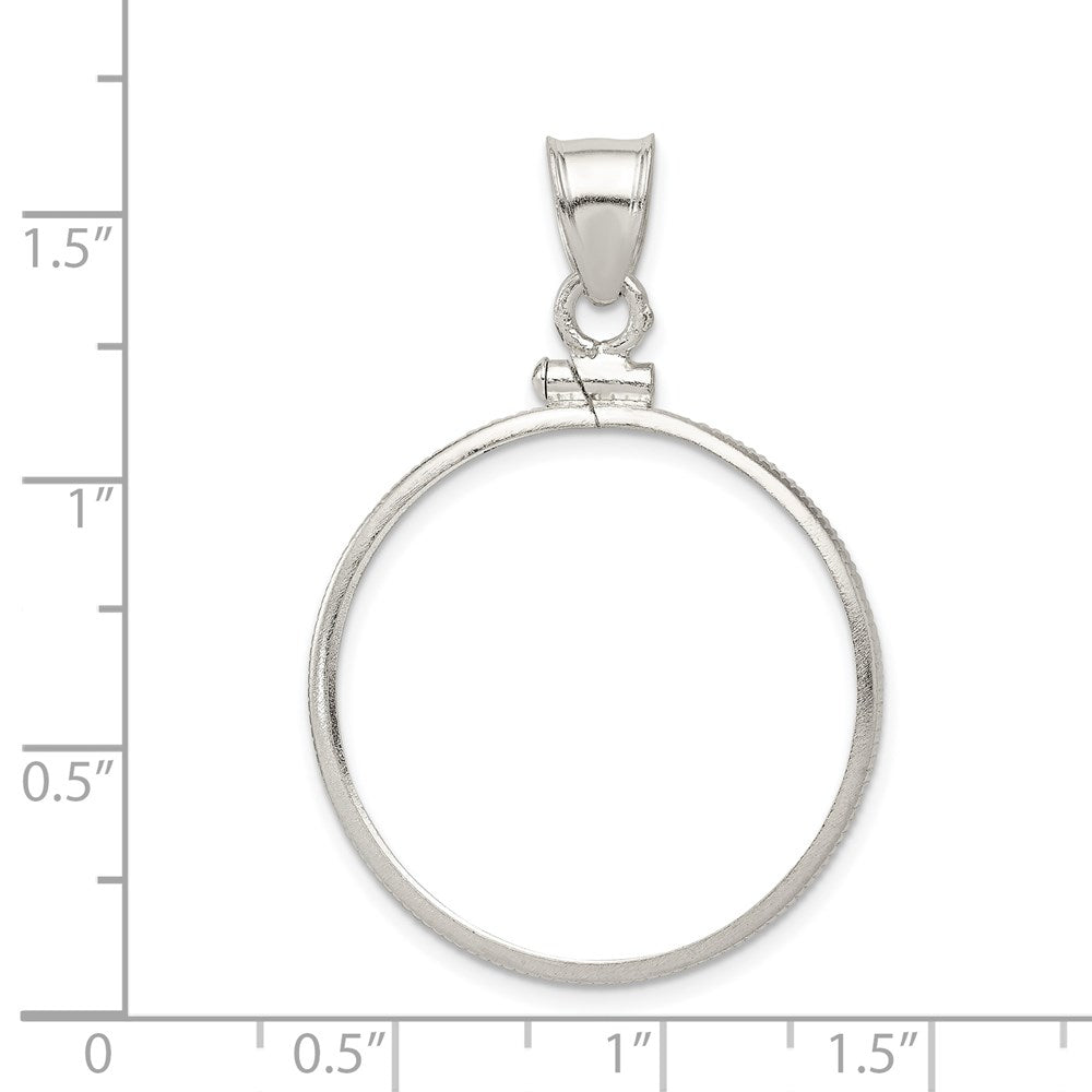 Wideband Distinguished Coin Jewelry Sterling Silver Polished 26.4 x 1.8mm Susan B. Anthony Screw Top Coin Bezel Pendant