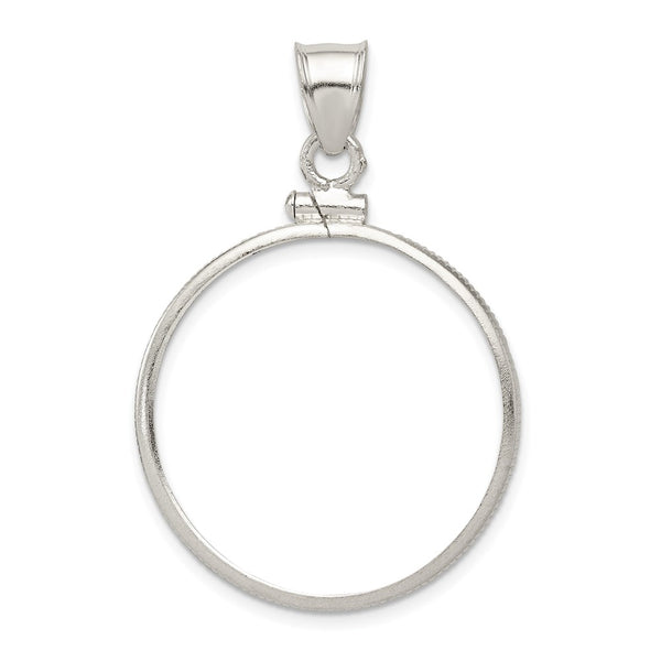 Wideband Distinguished Coin Jewelry Sterling Silver Polished 26.4 x 1.8mm Susan B. Anthony Screw Top Coin Bezel Pendant
