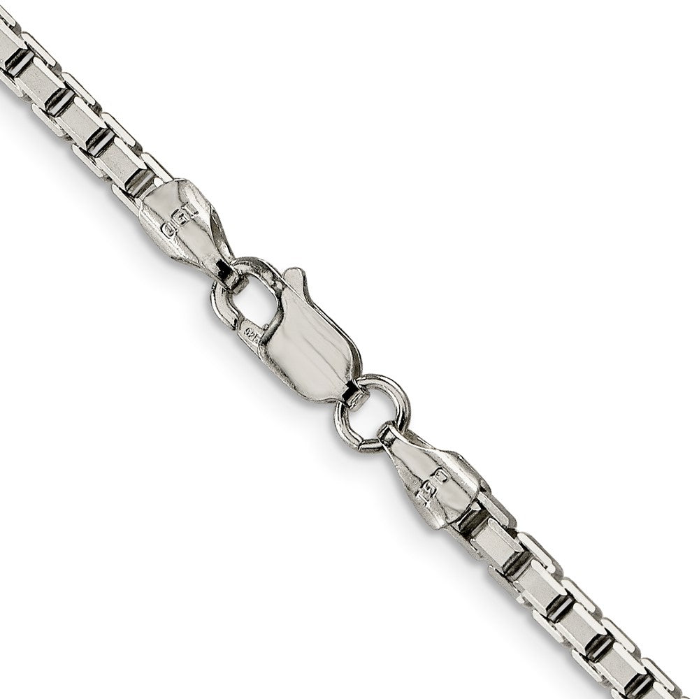 Sterling Silver 2.9mm 8 Sided Diamond-cut Box Chain