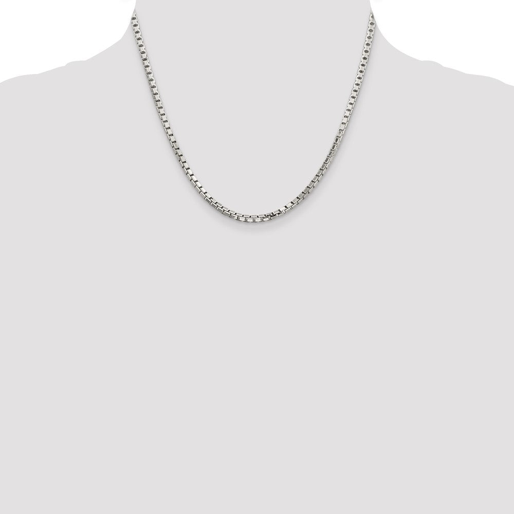 Sterling Silver 2.9mm 8 Sided Diamond-cut Box Chain