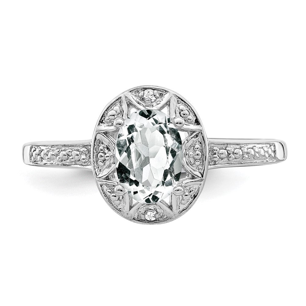 Sterling Silver Diamond Semi-mount Birthstone Ring