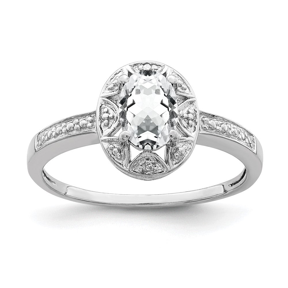 Sterling Silver Diamond Semi-mount Birthstone Ring