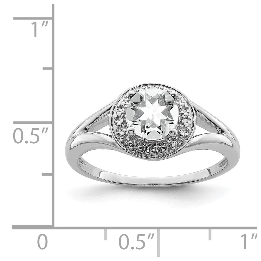 Sterling Silver Diamond Semi-mount Birthstone Ring