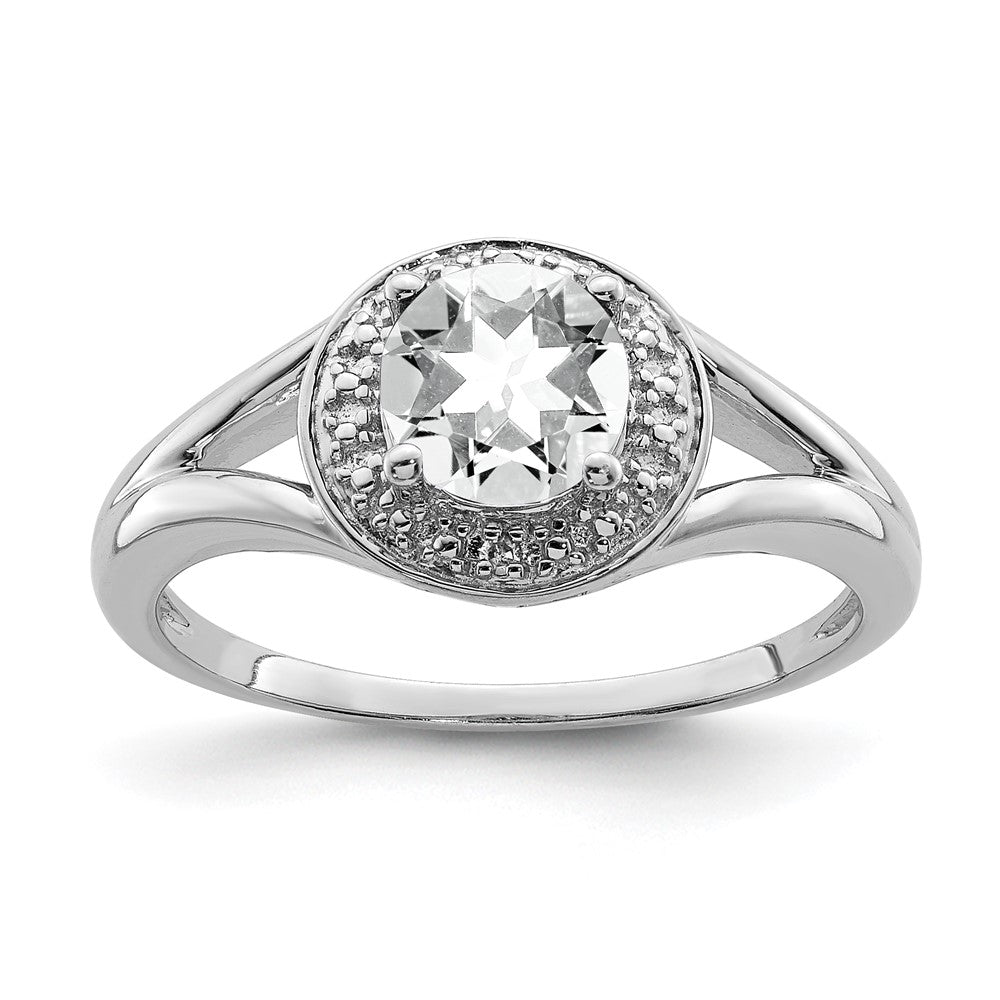 Sterling Silver Diamond Semi-mount Birthstone Ring