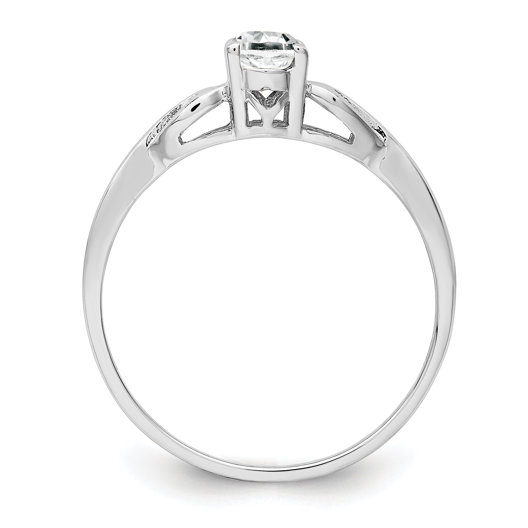 Sterling Silver Rhodium-plated White Topaz Ring