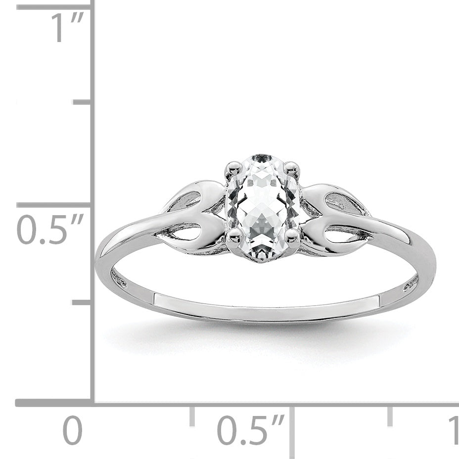 Sterling Silver Rhodium-plated White Topaz Ring