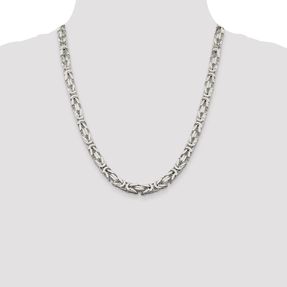 Sterling Silver 7.5mm Byzantine Chain