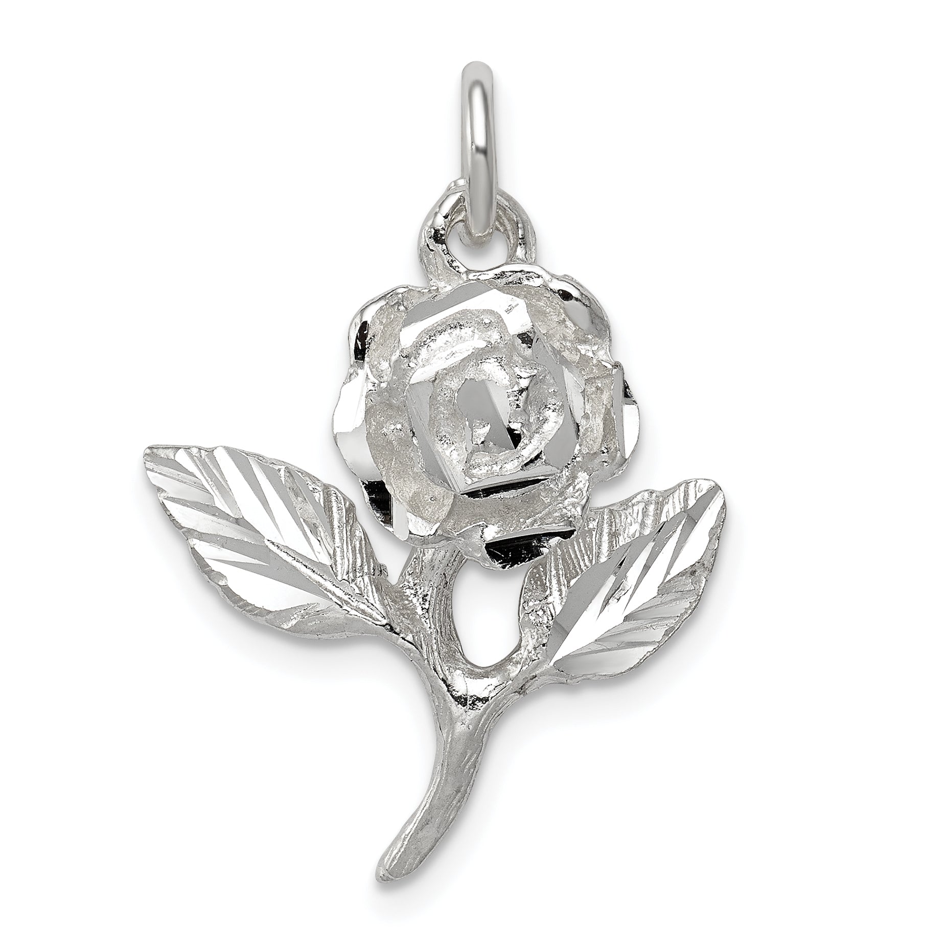 Sterling Silver Rose Pendant
