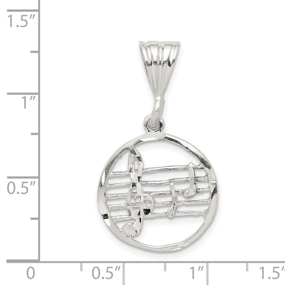 Sterling Silver Music Staff Charm