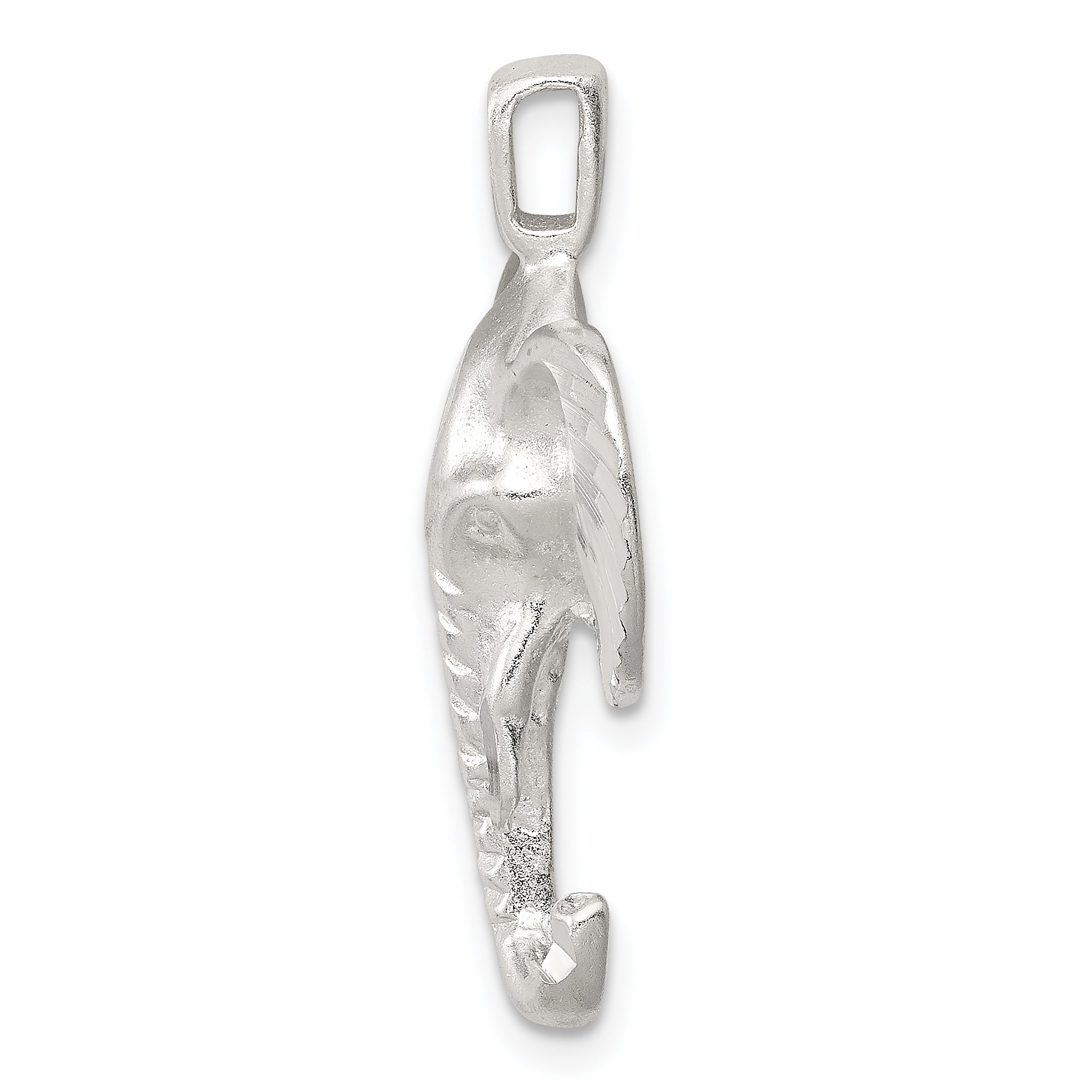 Sterling Silver Satin Elephant Head Charm