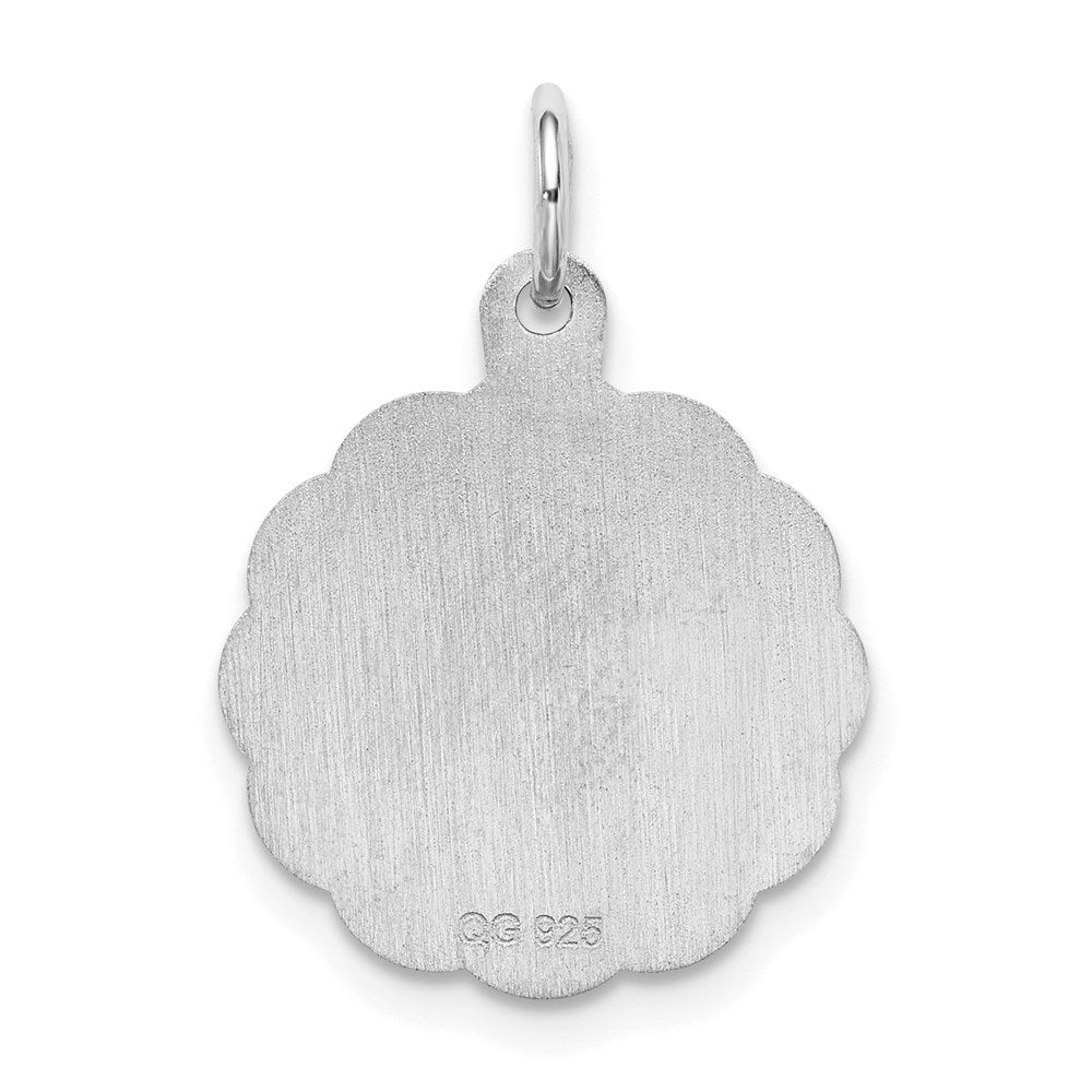 Sterling Silver Rhodium-plated My Confirmation Disc Charm
