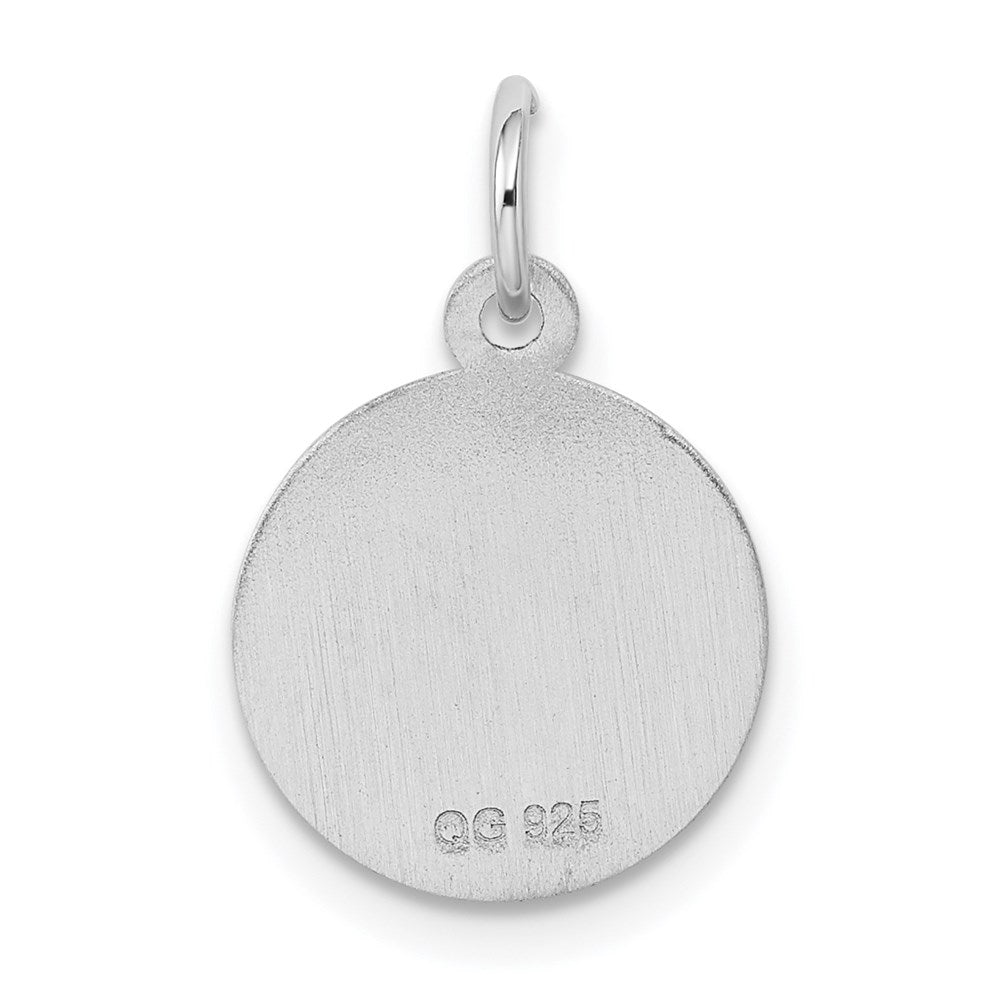 Sterling Silver Rhodium-plated Cross Disc Charm