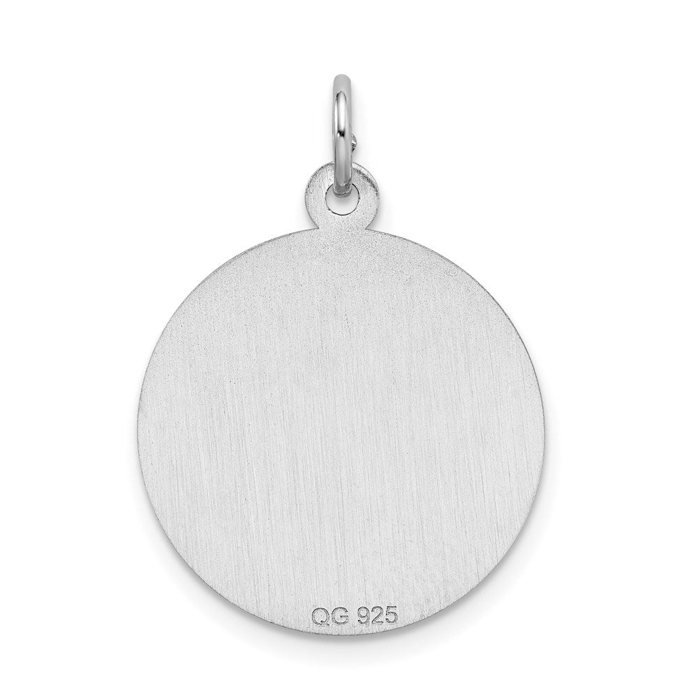 Sterling Silver Rhodium-plated Sweet Sixteen Disc Charm
