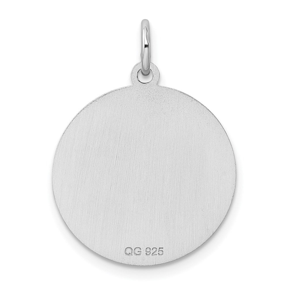 Sterling Silver Rhodium-plated Happy Birthday Disc Charm