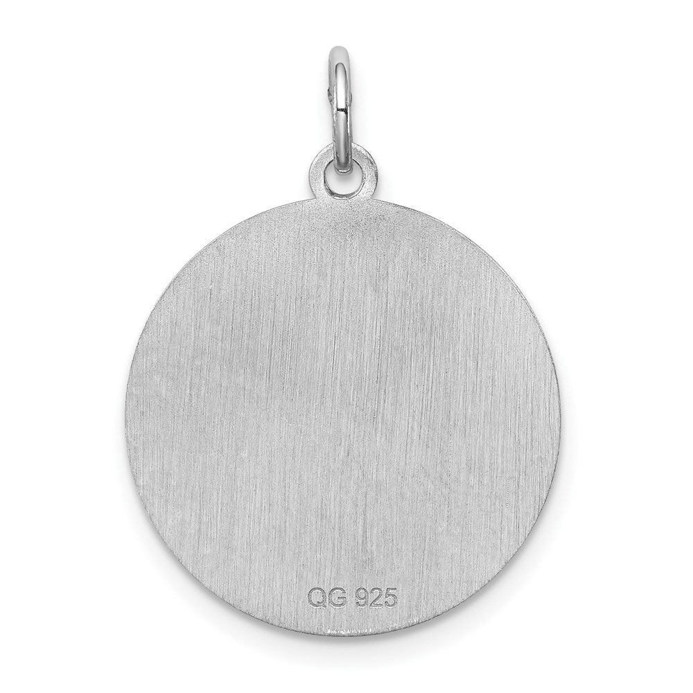 Sterling Silver Rhodium-plated Maltese Disc Charm