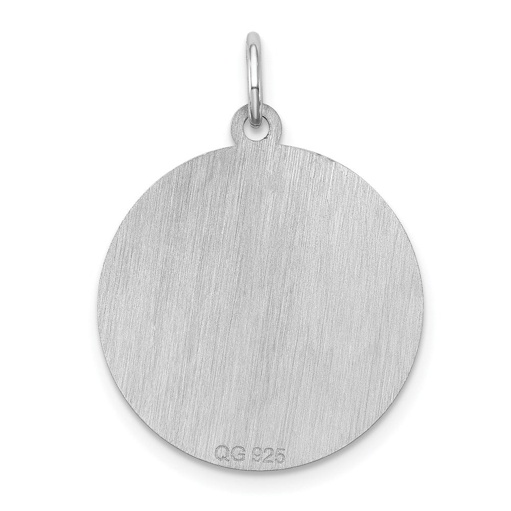 Sterling Silver Rhodium-plated Springer Spaniel Disc Charm