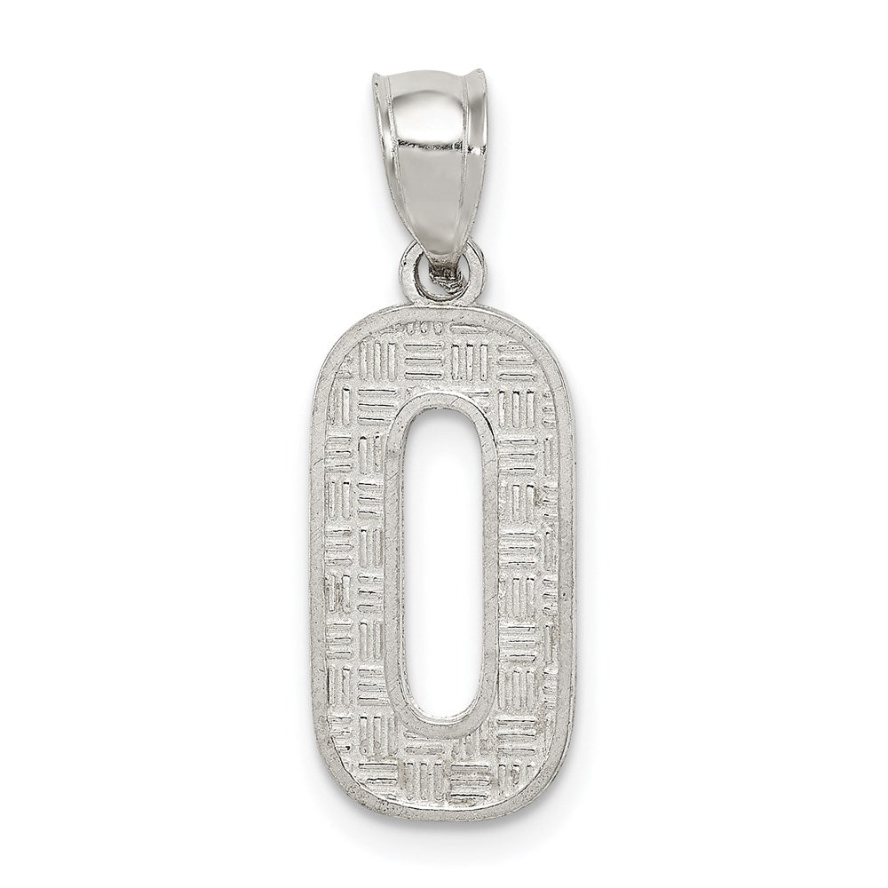 Sterling Silver Rhodium-plated Letter O Initial Pendant