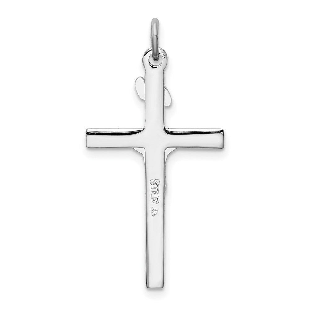 Sterling Silver Rhodium-plated INRI Crucifix Pendant
