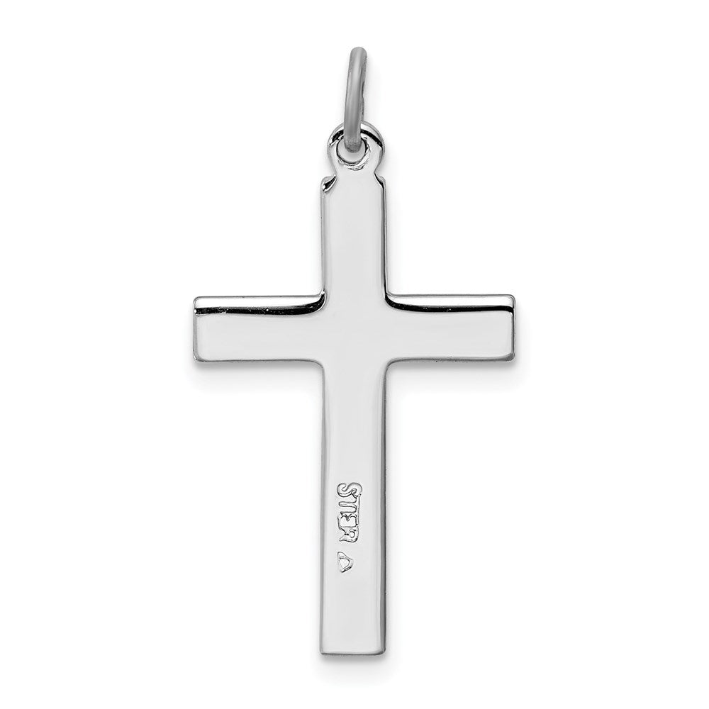 Sterling Silver Rhodium-plated Cross Charm