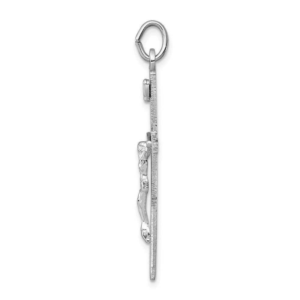 Sterling Silver Rhodium-plated INRI Crucifix Pendant