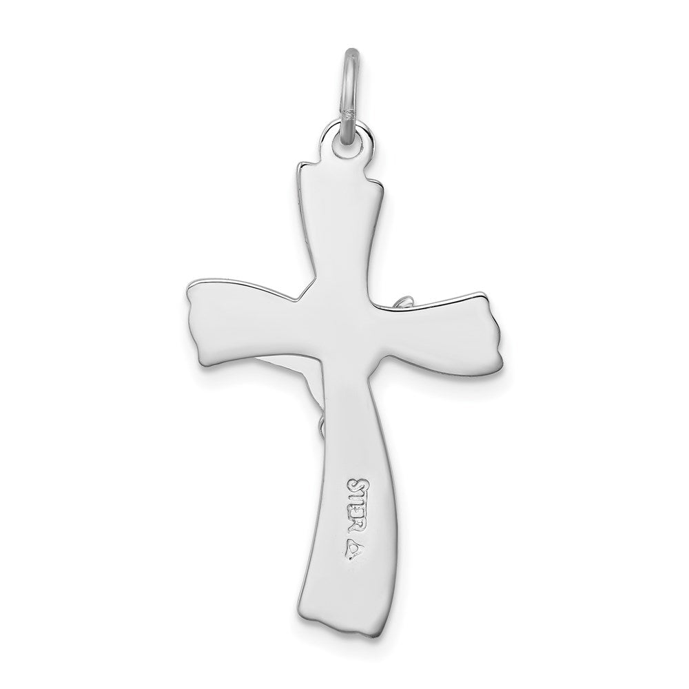 Sterling Silver Rhodium-plated INRI Crucifix Pendant