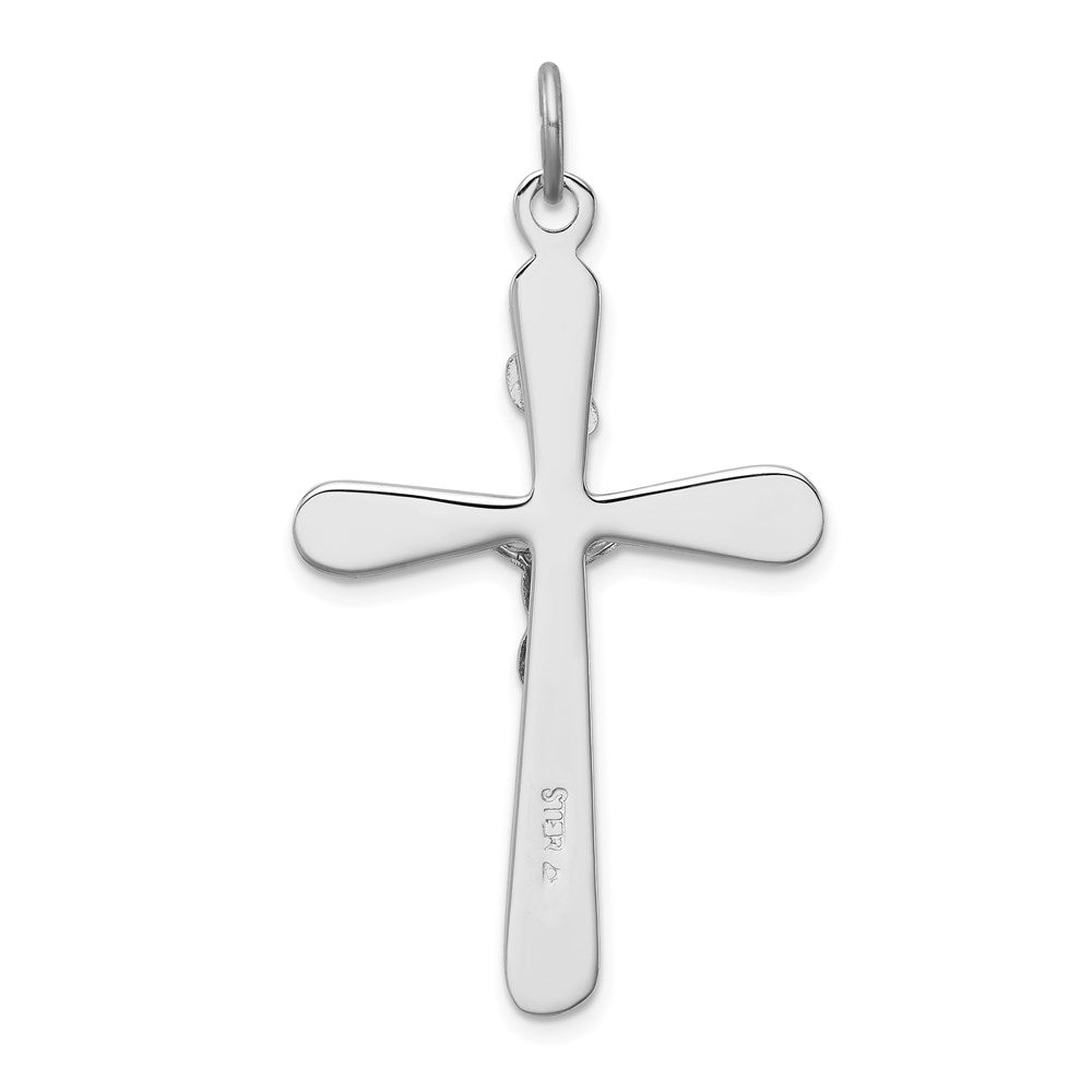 Sterling Silver Rhodium-plated INRI Crucifix Pendant