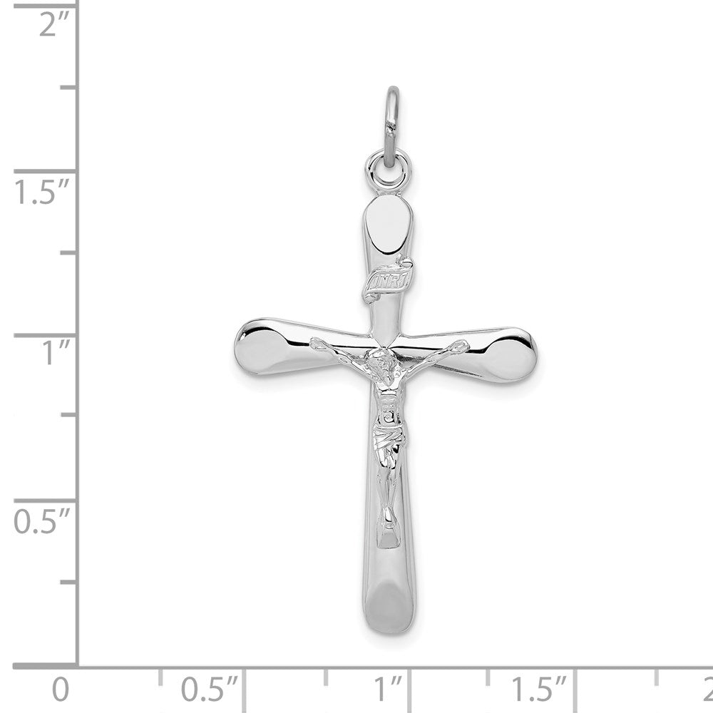 Sterling Silver Rhodium-plated INRI Crucifix Pendant