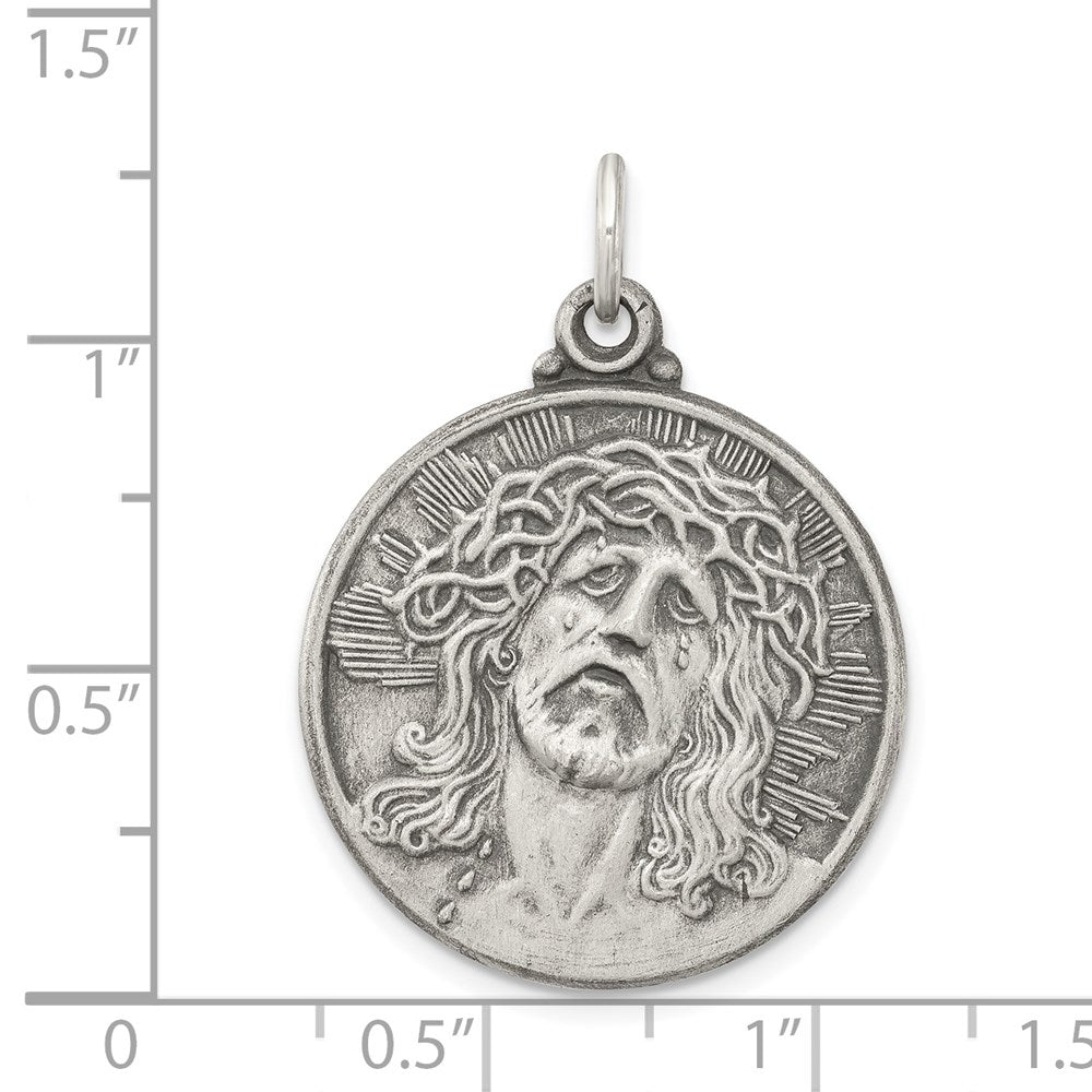 Sterling Silver Antiqued Ecce Homo Medal
