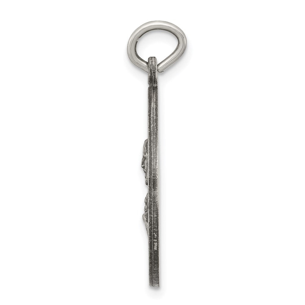 Sterling Silver Antiqued Sacred Heart of Jesus Medal